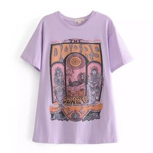 Lilac The Doors Rock Band Music Graphic Tee